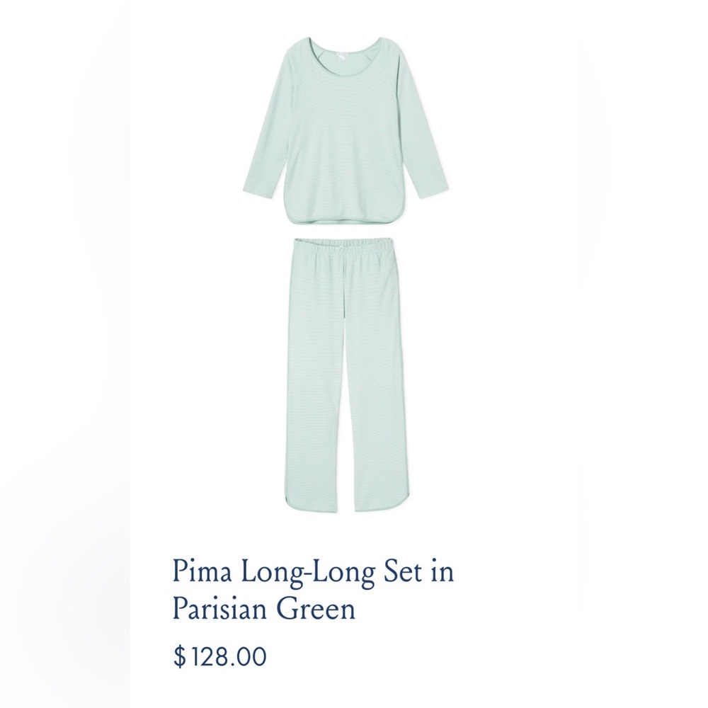 LAKE Pima Short - Long Pajama Set in Parisian Green